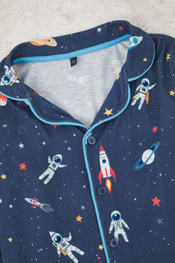 Indigo Erkek Cocuk Bask?l? Pijama Set Orme Alt-Ust Tak?m TKDAW25AU00110 - Trendyolmilla фото 2