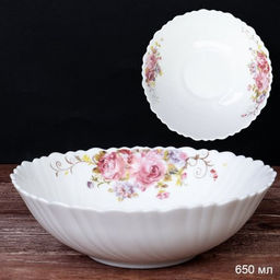 Салатник 650 мл 175 мм тарелка глубокая / TW-70XN (7065) /уп 48/ серия Розовая композиция