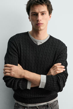 CABLE KNIT STRUCTURED JUMPER - Zara фото 4