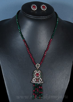 Бусы с подвеской Серьги из самоцветов, 46см