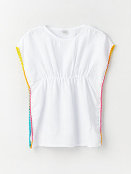 Bisiklet Yaka Kendinden Desenli K?z ?ocuk Pareo