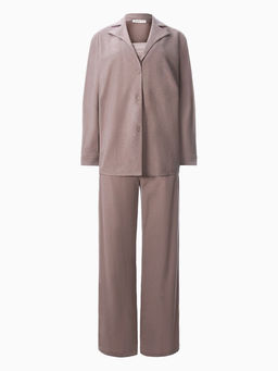 Костюм женский (рубашка, брюки, топ) KAFTAN Base, размер 42, кофейный