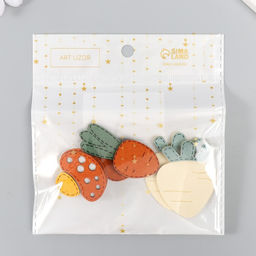 Цена за 6 шт. Декор для творчества иск. замша «Огород» 4×4 см, МИКС