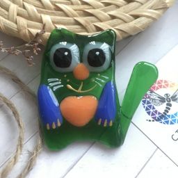 Брошь Кот с сердцем