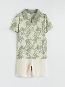 Polo Yaka Desenli Erkek ?ocuk Ti??rt ve ?ort