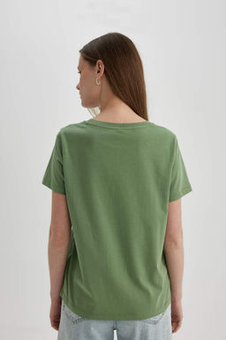 Футболка стандартного кроя с круглым вырезом и короткими рукавами с принтом - Defacto фото 6