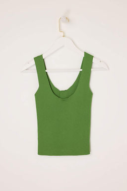 Yag Yesil Kalp Dugme Detayl? Crop Triko Bluz TWOSS26BZ00321 - Trendyolmilla фото 6