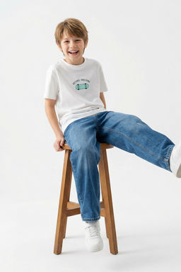 Beyaz Erkek Cocuk %100 Pamuk Slogan Bask?l? Oversize K?sa Kol Orme T-Shirt TKDSS25TS00101 - Trendyolmilla фото 6