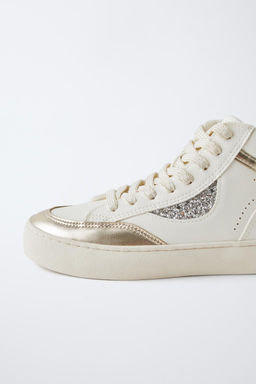 METALLIC HIGH TOP SNEAKERS - Zara фото 8
