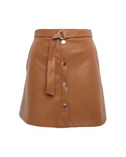 Кожаная юбка горчичного оттенка - Incity фото 2