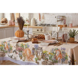 Скатерть Этель Уютные коты180х147 см, 100% хлопок, саржа 190 г/м2  фото 4