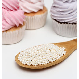 Цена за 2 шт. Кондитерская посыпка с мягким центром Жемчуг: белоснежная, 2-5 мм, 50 г - Кондимир фото 2