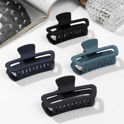 Цена за 12 шт. Крабик для волос «Матовый», прямой округление, 7.5 см, МИКС