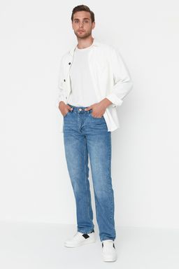 TRENDYOL MAN Mavi %100 Pamuk Straight Fit Jeans TMNAW23JE00011 - Trendyolmilla фото 7