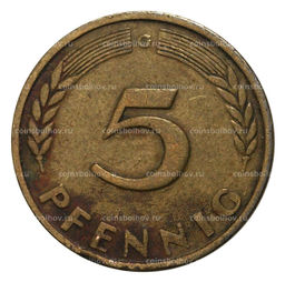 Монета 5 пфеннигов 1949 года G Германия