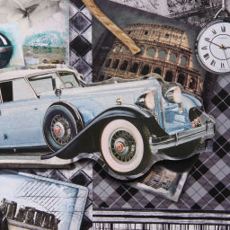 Цена за 12 шт. Пакет подарочный "Винтаж" 31*42*12 см, микс