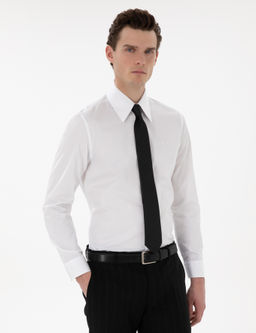 Beyaz Slim Fit Uzun Kollu G_mlek