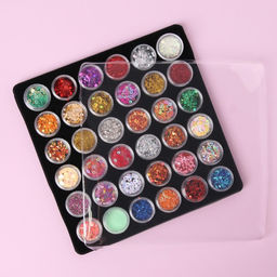 Набор для декора, в пластиковом органайзере, 36 баночек, разноцветные - Qf фото 2