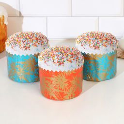 Цена за 1900 шт. Форма для выпечки кулича бумажная Деко-про «Сказочный лес», одноразовая, 11×8.5 см, МИКС