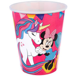 Цена за 10 шт. Стакан бумажный С Днем Рождения!, 250 мл, Минни Маус и Единорог