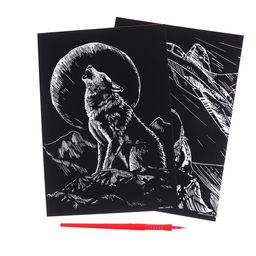 Набор гравюр Волк и лётчик с металлическим эффектом золото, 2 шт., А5