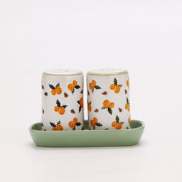 Солонка и перечница новогодние «Апельсины», 12×6.5×7 см, ручная работа