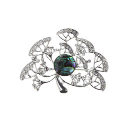 Брошь "Воздушный одуванчик" со вставкой из гелиотиса и ювелирного сплава