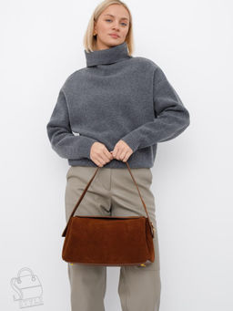 Сумка женская кожаная 1103M brown Polina&Eiterou  в Новосибирске