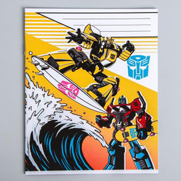 Цена за 10 шт. Тетрадь 12 листов, клетка, Трансформеры, 5 видов МИКС, Transformers - Hasbro фото 6
