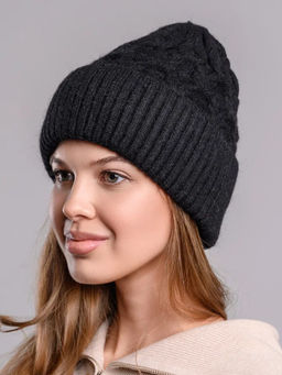 Теплая зимняя шапка бини из нежнейшей ангоры - Pretty mania фото 2