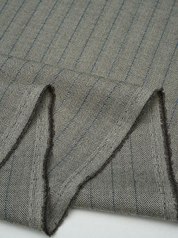 Шерсть костюмная Елочка-полоска цв.серо-бежевый с зеленым оттенком, ш.1.55м, шерсть-65%, п/э-35% - Купава фото 12