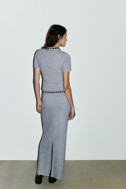 MIDI SKIRT WITH CONTRAST WAIST - Zara фото 4