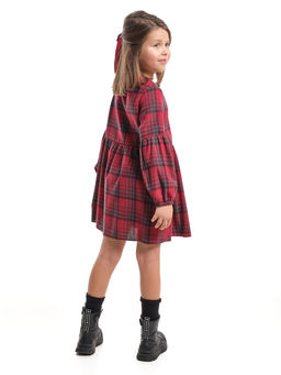 Платье миди стильное для праздников и утренников в сад UD 8056 красная клетка - Mini maxi фото 4