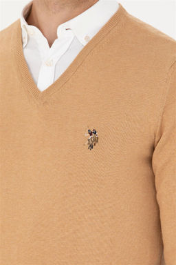 U. S. Polo Assn Мужской базовый свитер песочного меланжа - U.s. polo assn фото 7