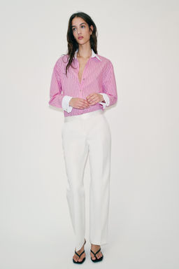 CAMISA POPEL?N RAYAS / Rosa