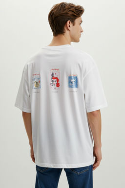 TRENDYOL MAN Siyah Oversize/Genis Kesim Bask?l? %100 Pamuk T-Shirt TMNSS25TS00108 - Trendyolmilla фото 12