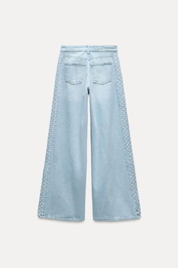 Z1975 WIDE-LEG HIGH-WAIST JEANS WITH CUTWORK EMBROIDERY - Zara фото 4