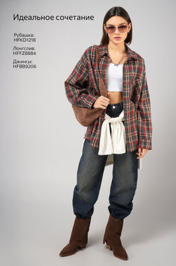 Рубашка женская в клетку Happyfox