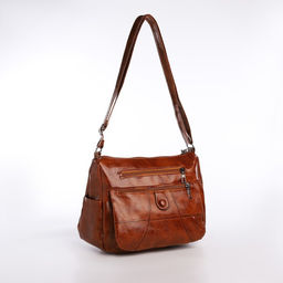 Сумка женская на одно плечо, на молнии, цвет коричневый - Simaland фото 3