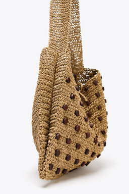BEADED WOVEN TOTE BAG - Zara фото 4