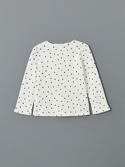 Bisiklet Yaka Puantiyeli K?z ?ocuk Ti??rt