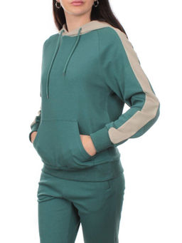 NO01 GREEN/BEIGE Костюм спортивный женский (хлопок 90%, полиэстер 10%)