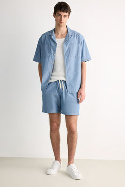 %100 Pamuk Relax Fit Jean K_sa Kollu G_mlek - Defacto фото 2