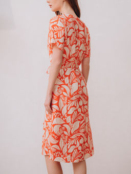 Туника пляжная Indefini из вискозы оранжевая  фото 7