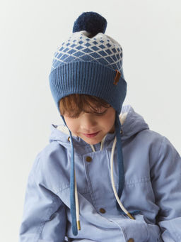 Шапка из смесовой шерсти Ромбы джинс - Bungly фото 2