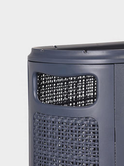 Плетёная корзина для белья с крышкой "Лён" 60л 43×20×80см, цвет графит