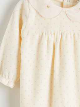 Bebe Yaka K?z Bebek Kadife Tulum