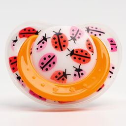 Соска - пустышка силиконовая ортодонтическая Крошка Я «Божья коровка», от 0 мес., с колпачком, оранжевый