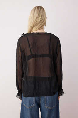 Murdum K?r?s?k Gorunumlu Sifon Transparan Gomlek TWOAW26GO00070 - Trendyolmilla фото 8