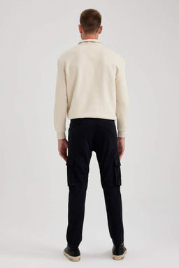 Габардиновые брюки узкого кроя с карманами-карго - Defacto фото 6